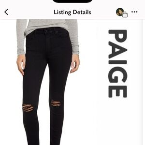 PAIGE Hoxton Skinny Ankle Jeans with Distressed Knees Size 29